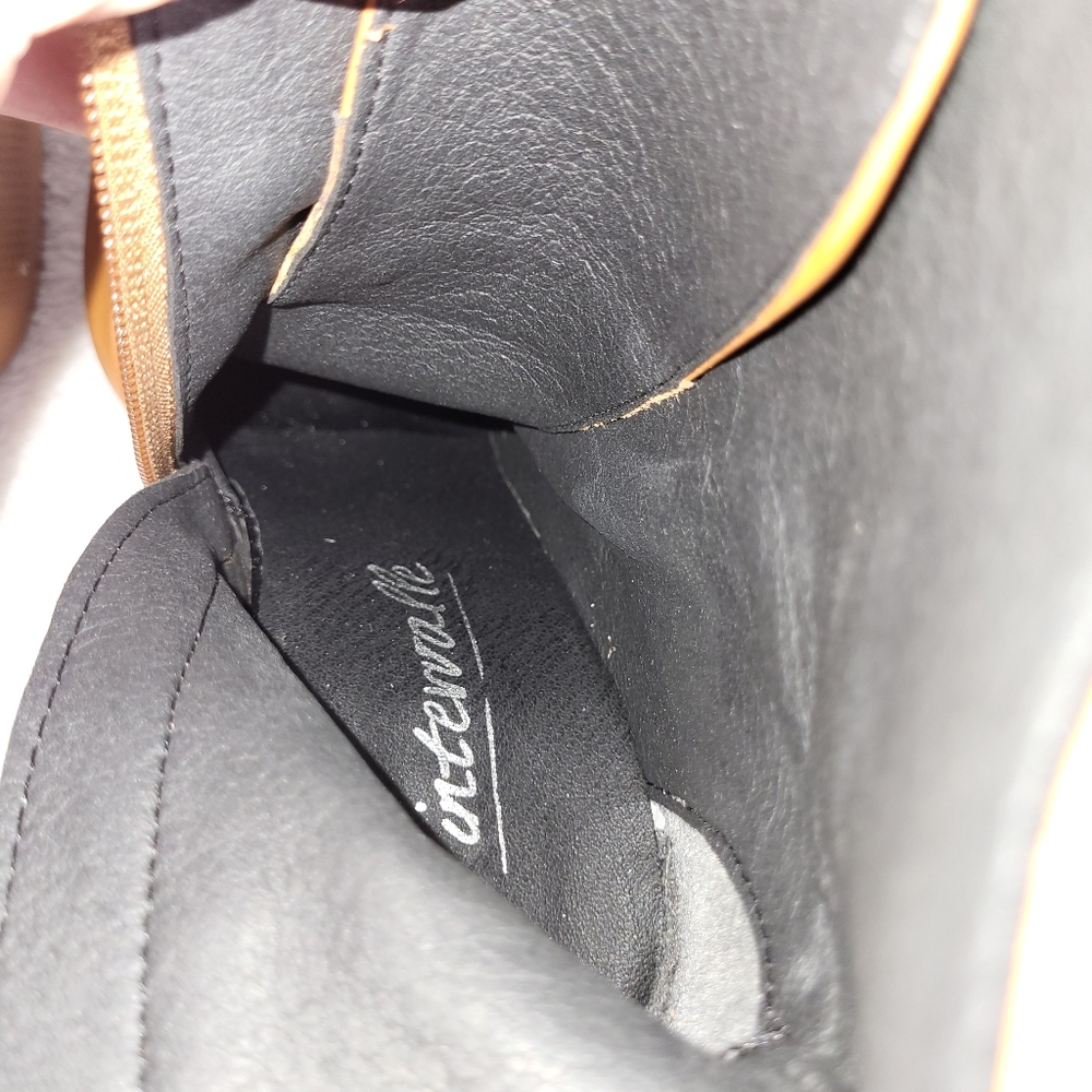 l'intervalle Ankle Boots w/ Gold Accent High Heels in Chestnut Nubuck 39/ US 8.5 - Picture 10 of 14